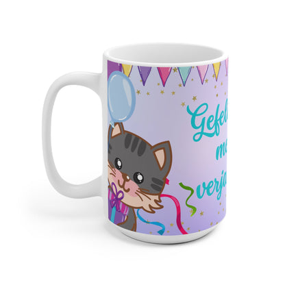 verjaardag gefeliciteerd katten mok Printify