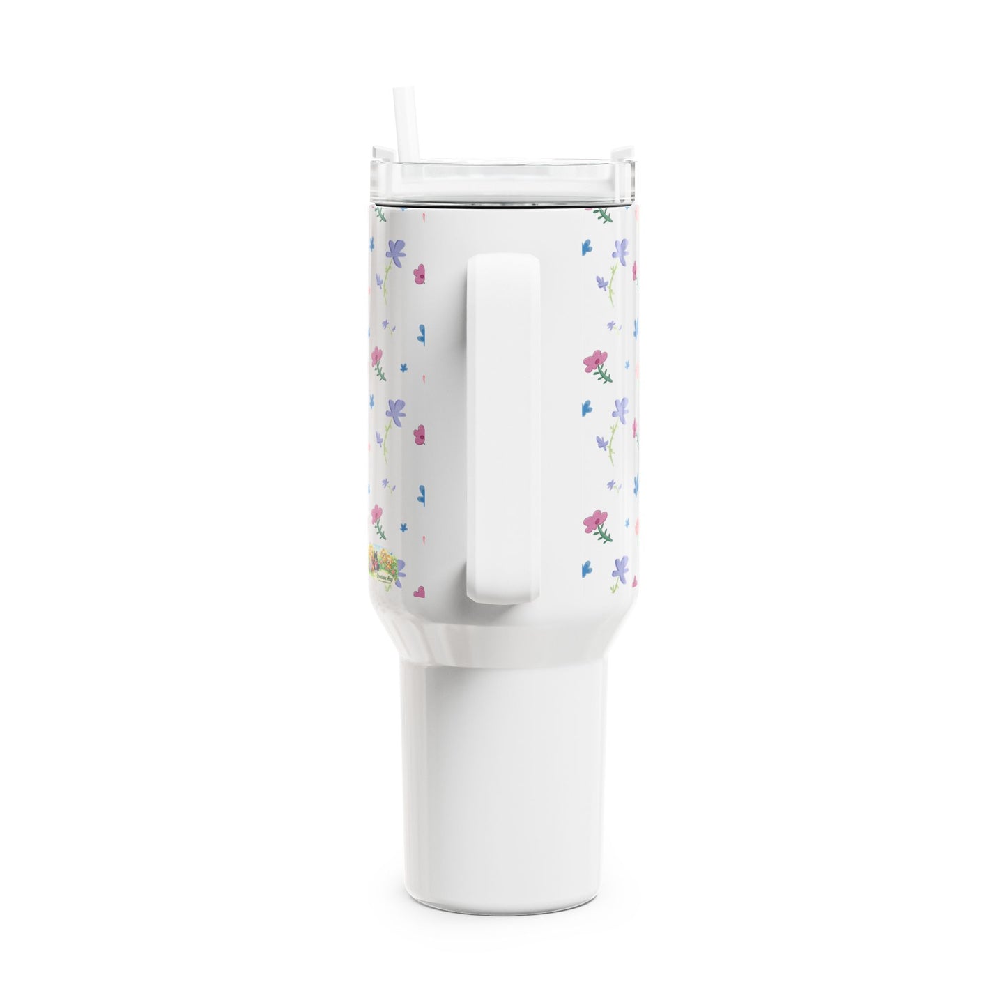 Fleurige Bloemen Tumbler 1200 ML – RVS Thermosbeker met Handvat – Dubbelwandig Geïsoleerd – Lente Collectie Creatieve Aap