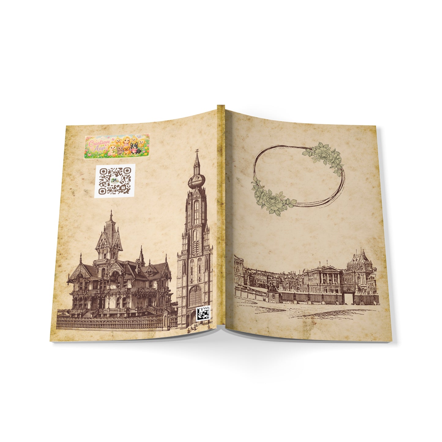 Historisch Stadsgezicht A5 Notitieboek – Gelinieerd – 150 Pagina's – Matte Kaft