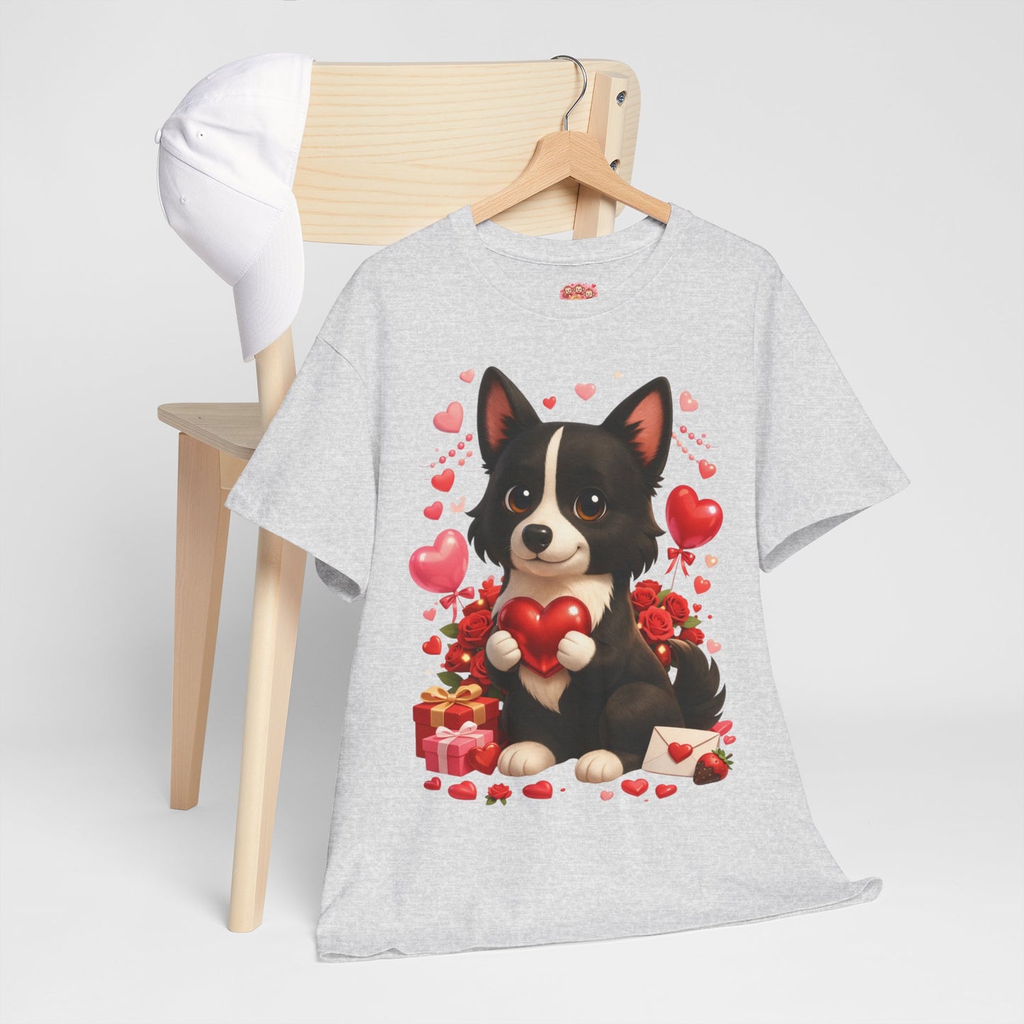 Valentijn Shirt Nikita – Liefdevolle Hond met Hartjes | Unisex T-shirt