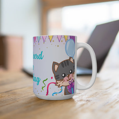 verjaardag gefeliciteerd katten mok Printify