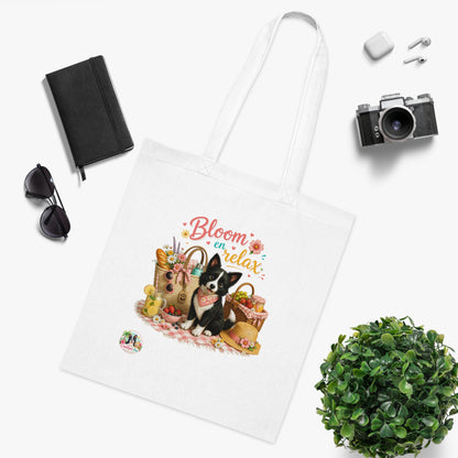 Nikita Bloom en Relax Katoenen Tote Bag – Zomerse Honden Tas | Creatieve Aap