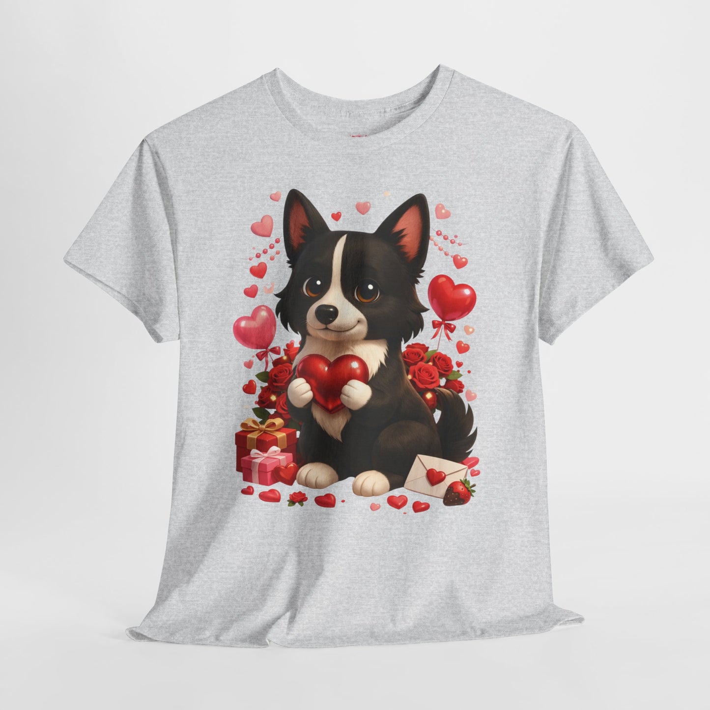 Valentijn Shirt Nikita – Liefdevolle Hond met Hartjes | Unisex T-shirt