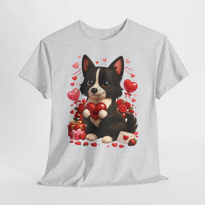 Valentijn Shirt Nikita – Liefdevolle Hond met Hartjes | Unisex T-shirt