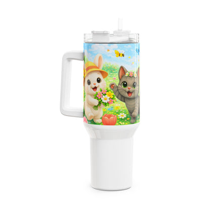 Lente Tumbler 1200 ML – Nikita, Shelby & Maggie – RVS Thermobeker met Handvat en Deksel
