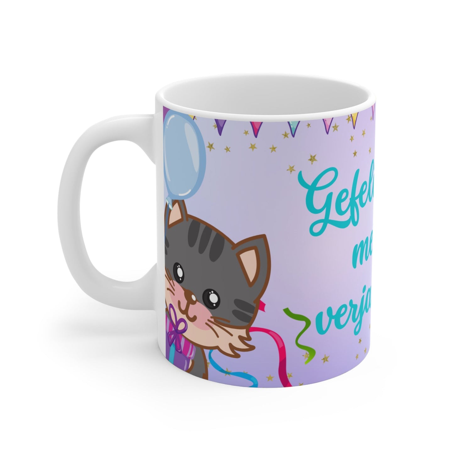 verjaardag gefeliciteerd katten mok Printify