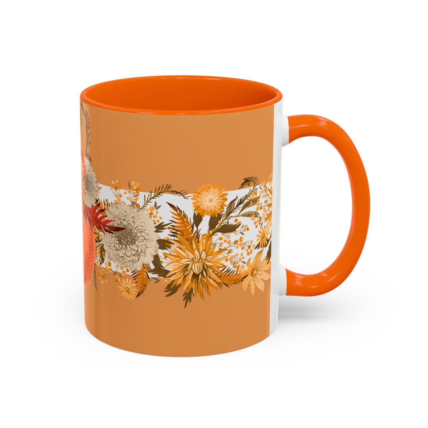 Herfst Pompoen Mok 330 ml | Keramische Koffie- en Theemok | Pompoen & Bloemen Design | Herfst Collectie 2026
