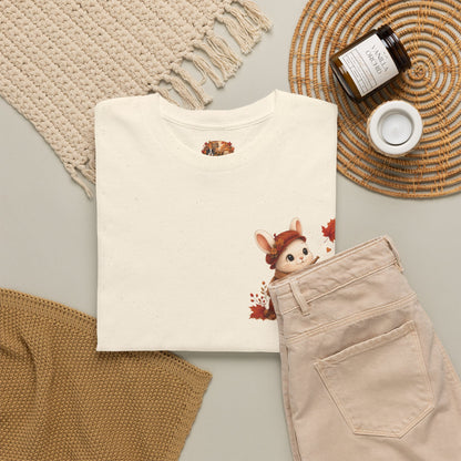 Maggie Cozy Planning Herfst T-Shirt – Dubbelzijdig Bedrukt | Unisex Heavy Cotton Shirt | Herfst Konijn