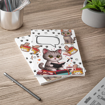 Shelby A5 Notitieboek – Kawaii Kat – Gelinieerd Schrift – 150 Pagina's