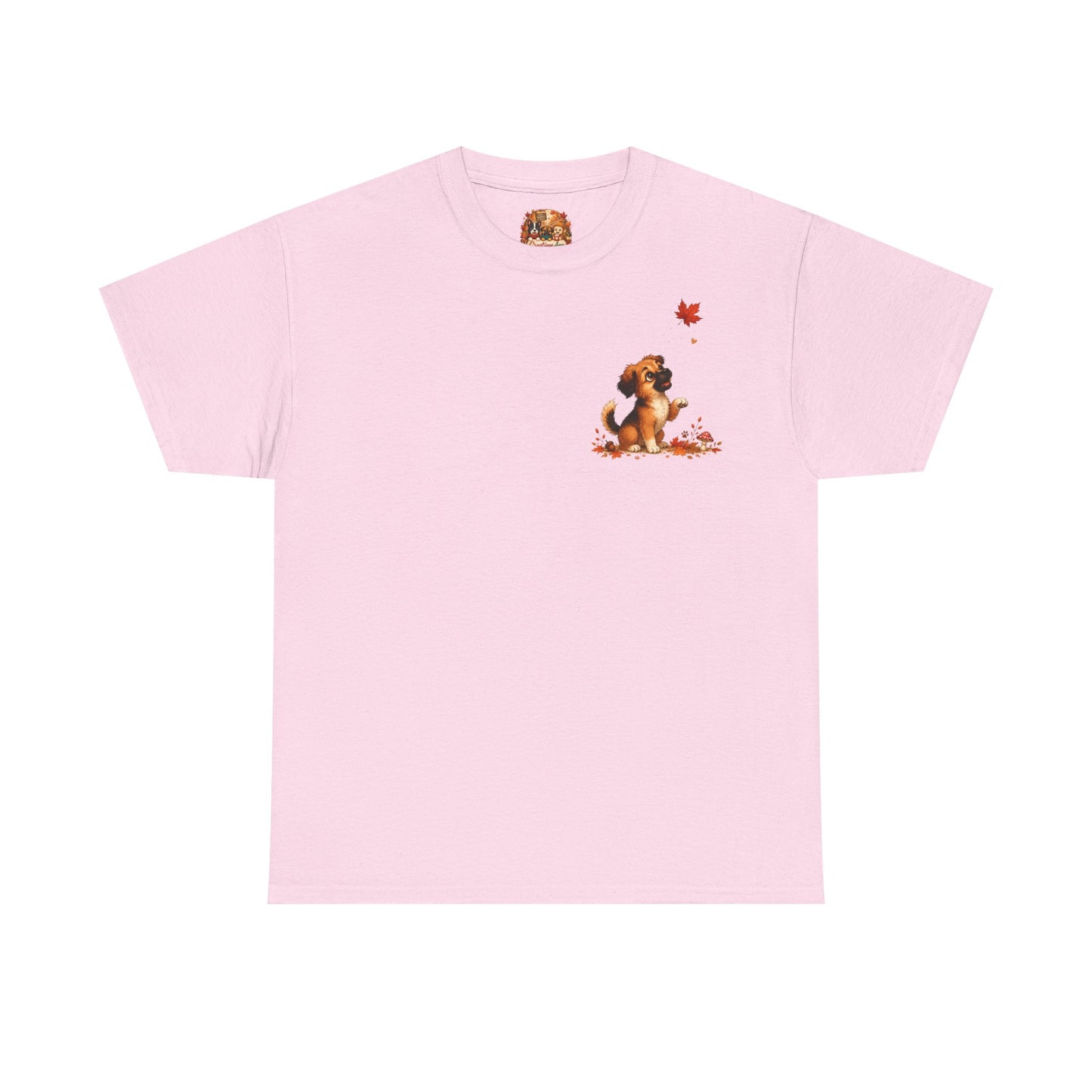 Novi Leaf Chaser Herfst T-Shirt – Unisex Dubbelzijdig Bedrukt | Schattig Herfst Honden Shirt | Gildan 5000