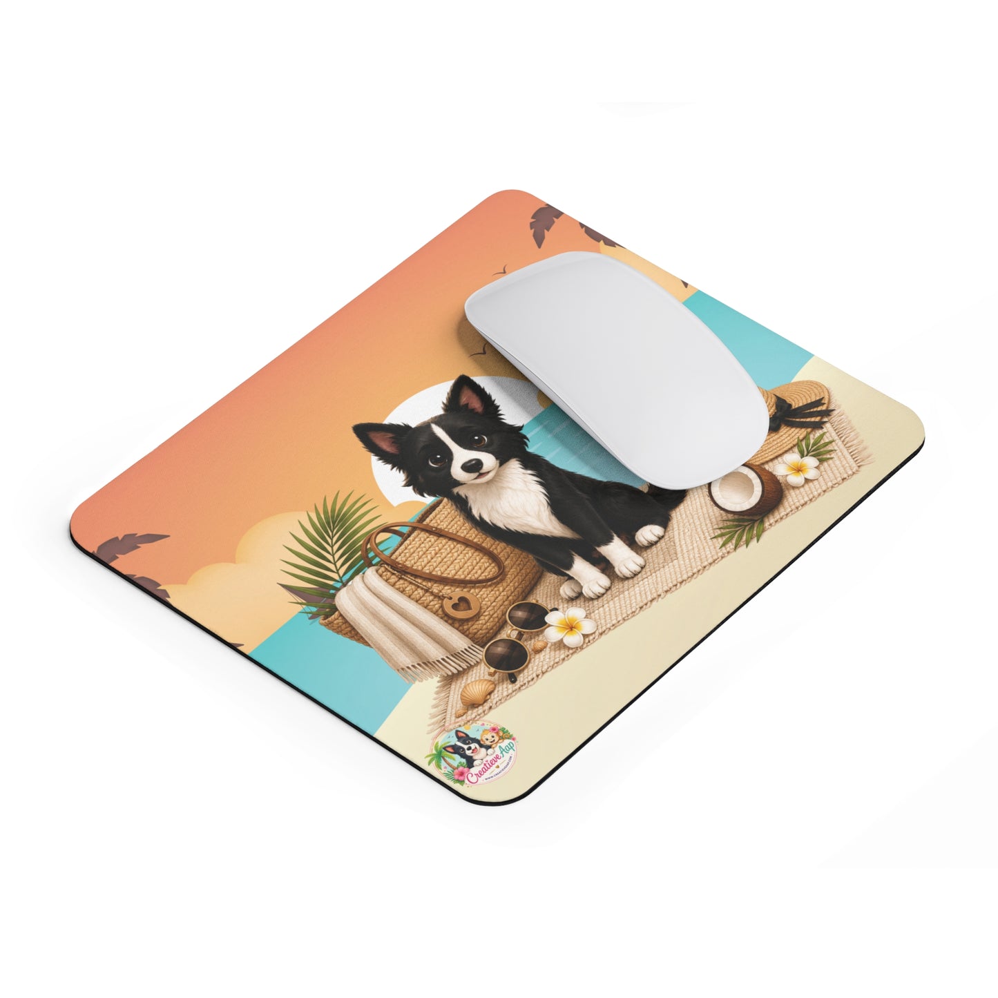 Nikita Sunset Beach Muismat | Zomer Mousepad | Hond Bureau Accessoire | Creatieve Aap