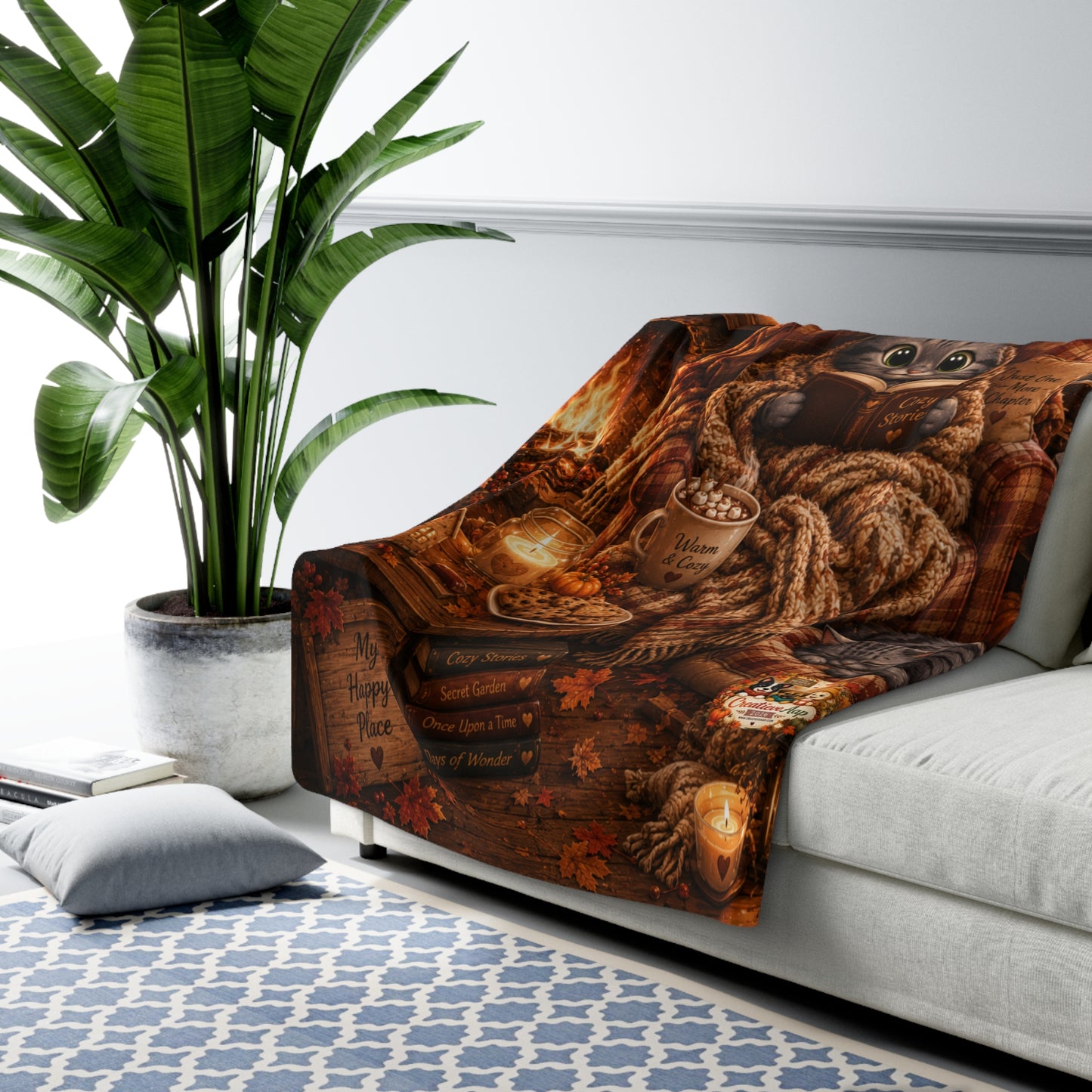 Shelby Reading Corner Sherpa Fleece Blanket | Herfst 2026 | Creatieve Aap
