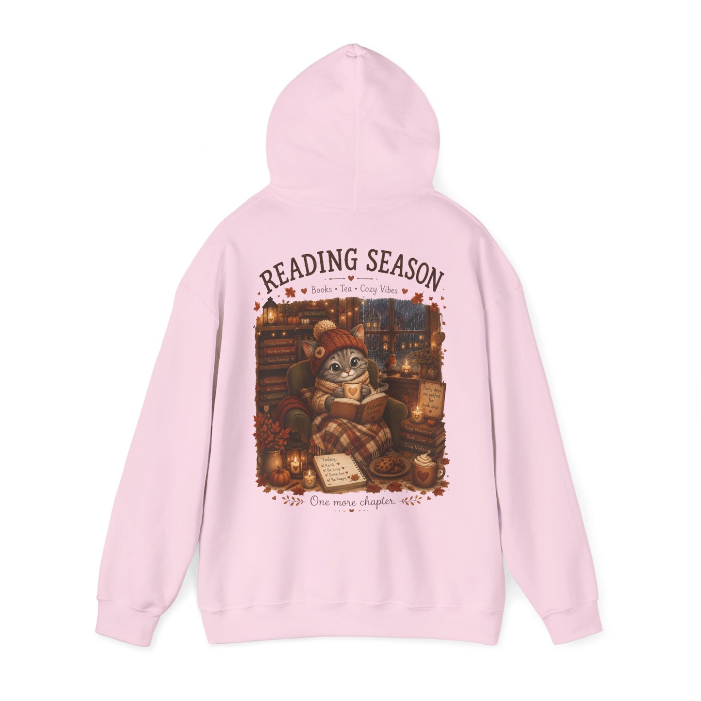 Shelby Reading Season Hoodie – Unisex Cozy Herfst Hoodie | Katten Hoodie | Gildan 18500