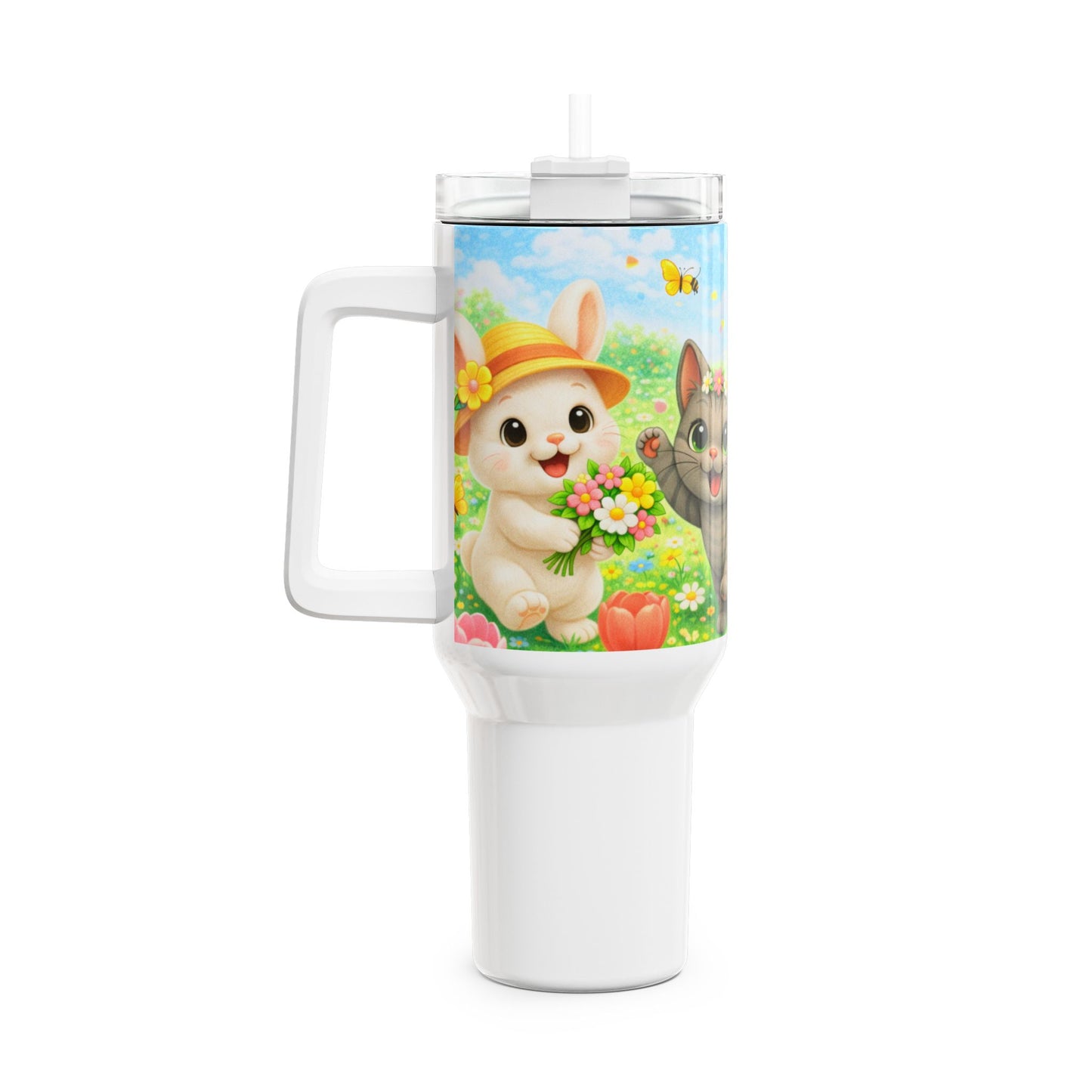 Lente Tumbler 1200 ML – Nikita, Shelby & Maggie – RVS Thermobeker met Handvat en Deksel