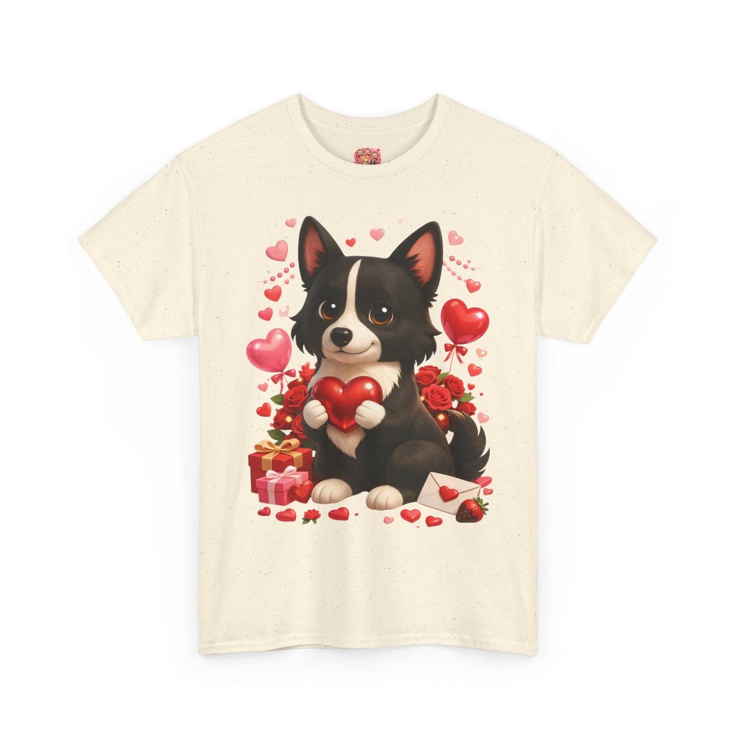Valentijn Shirt Nikita – Liefdevolle Hond met Hartjes | Unisex T-shirt