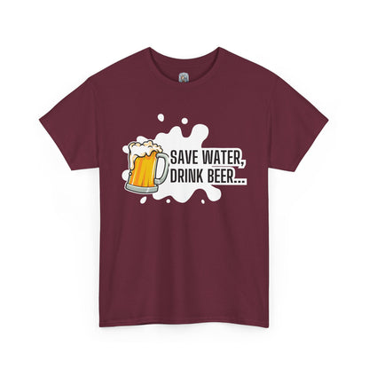 Unisex Unisex Heavy Cotton Tee – Save Water, Drink Beer