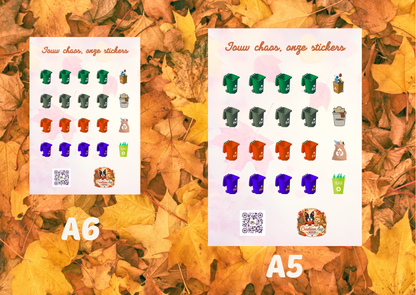 Herfst Afval Planner Vinyl Stickers | Homemade | A6 & A5 | Planner Stickers | Creatieve Aap