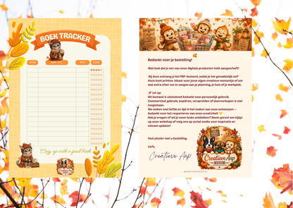 Boek Tracker Herfst PDF | A4 Printable Leeslogboek | Book Tracker | Direct Download | Creatieve Aap