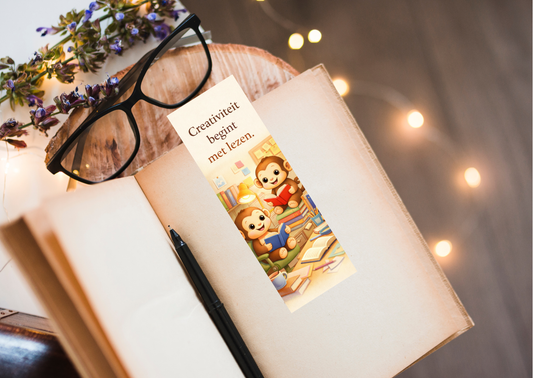 Boekenlegger Creatieve Aapjes – Creativiteit begint met lezen | Boekenweek 2026