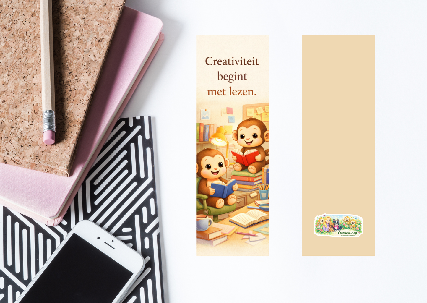 Boekenlegger Creatieve Aapjes – Creativiteit begint met lezen | Boekenweek 2026