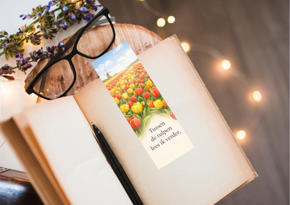 Boekenlegger Tulpen – Tussen de tulpen lees ik verder | Boekenweek 2026