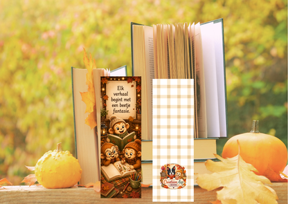Creatieve Aapjes – Creatief Leesplezier Boekenlegger | Handgemaakt | Herfstcollectie 2026