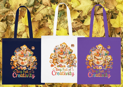 Creatieve Aapjes – Bag Full of Creativity Totebag | 100% Katoen | Herfstcollectie 2026