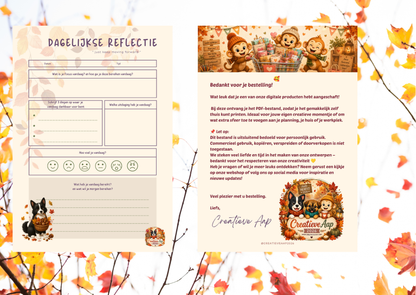 Dagelijkse Reflectie Herfst PDF | A4 Printable Journal | Dankbaarheid & Mindfulness | Direct Download