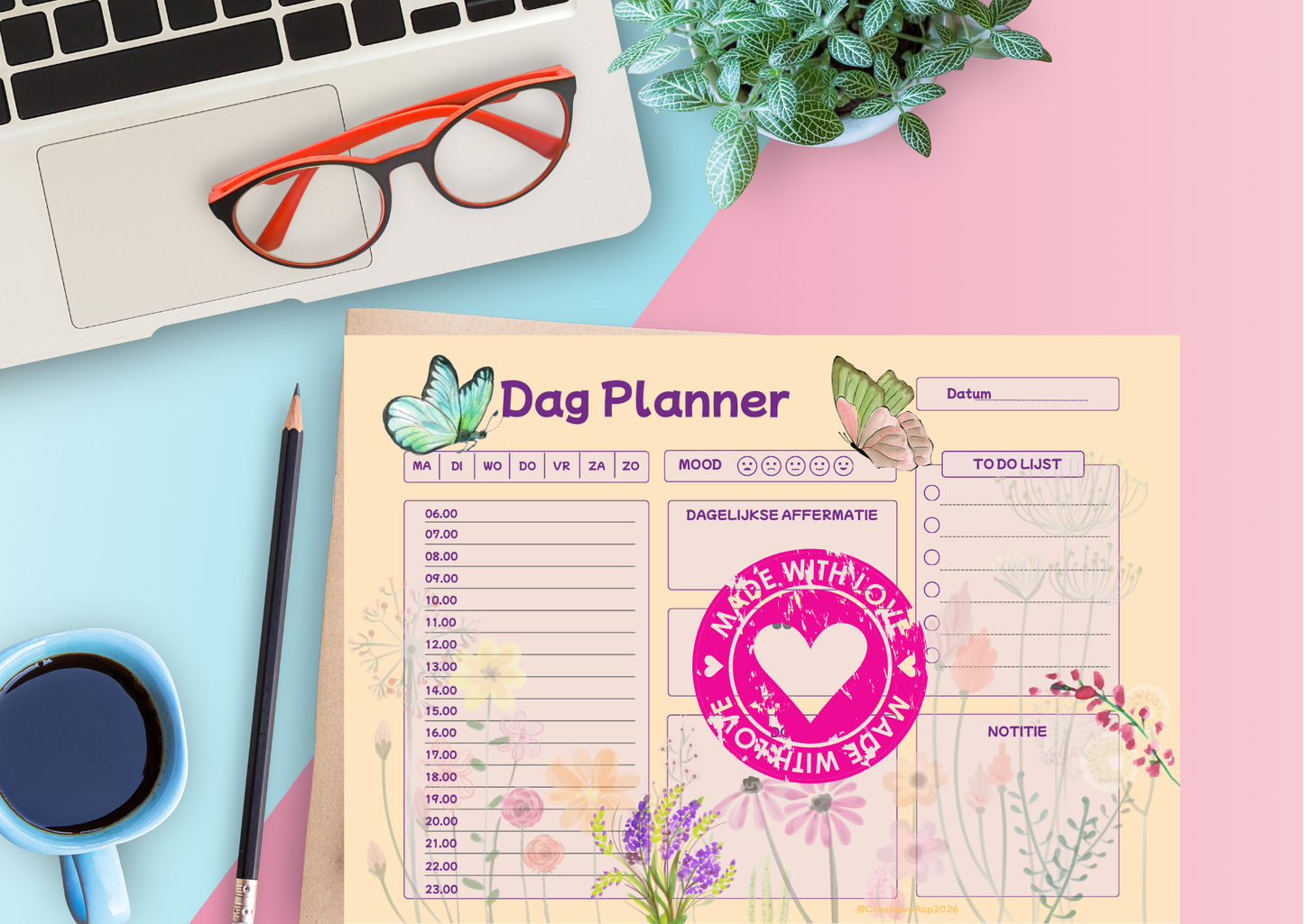 Dag Planner PDF – Lente Editie | Dagplanning, To-Do & Mood | Printable