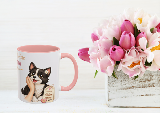 Moederdag mok “Voor de liefste mama” met Nikita – keramische mok 330 ml – cadeau moeder