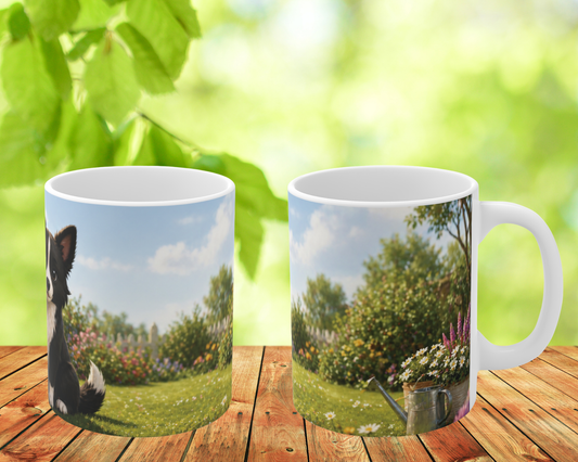Nikita Zomer Mok – Kawaii Hond in Tuin 330ml | Relax & Zonnige Vibes Beker