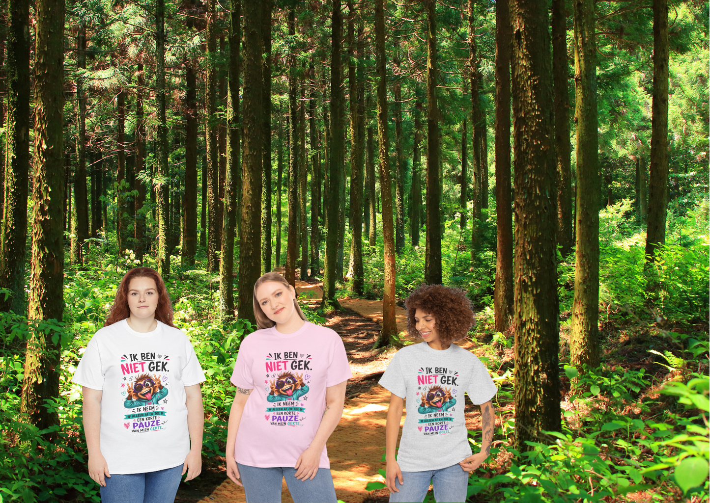 Ik ben niet gek... Ik neem alleen af en toe een korte pauze van mijn gekte – Grappig Uniseks Humor T-shirt