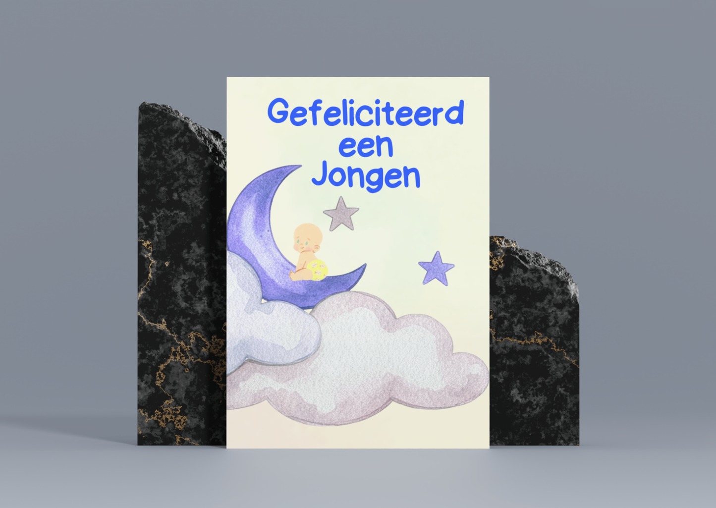 Geboorte Wenskaart Jongen A6 – Gefeliciteerd Een Jongen | Babykaart | Verkrijgbaar met of zonder envelop