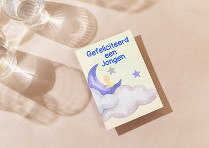 Geboorte Wenskaart Jongen A6 – Gefeliciteerd Een Jongen | Babykaart | Verkrijgbaar met of zonder envelop