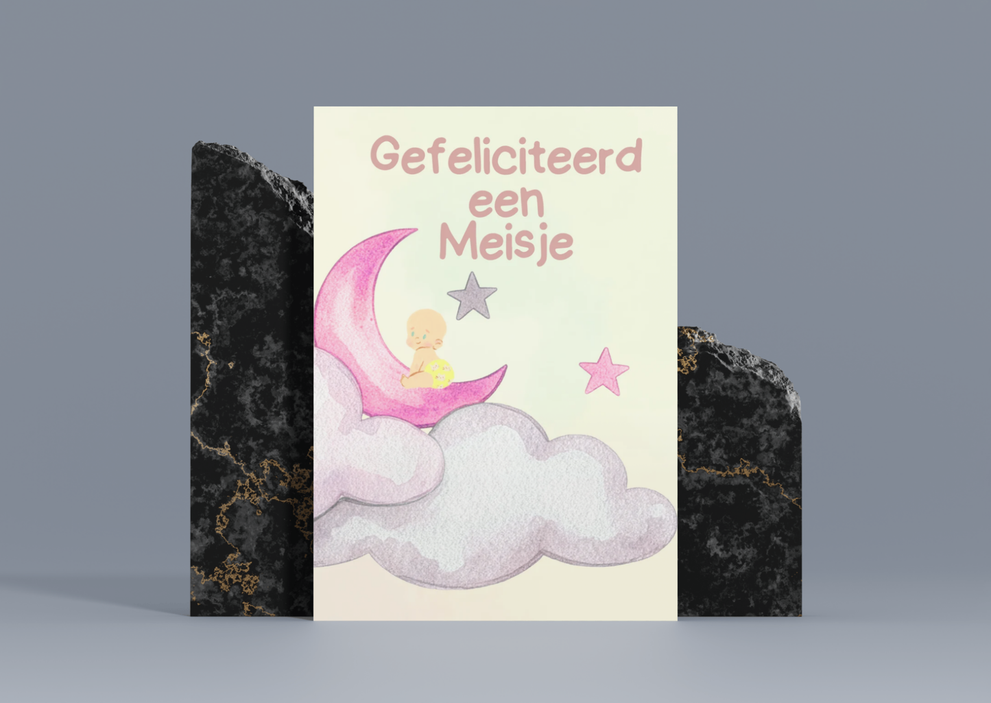 Geboorte Wenskaart Meisje A6 – Gefeliciteerd Een Meisje | Babykaart | Verkrijgbaar met of zonder envelop