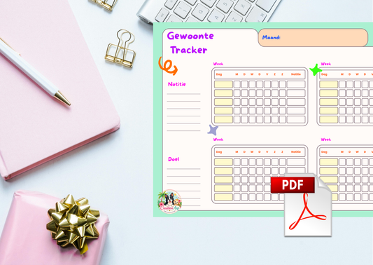 Gewoonte Tracker PDF Printable – Maandelijkse Habit Tracker | A4 Planner Download
