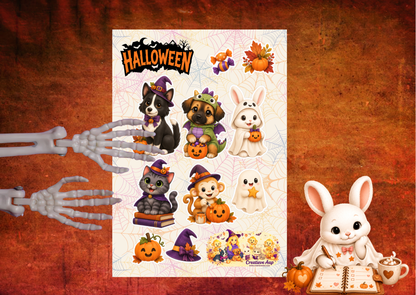 Halloween 2026 Karakters Stickervel – Decoratieve Halloween Stickers A5 & A6
