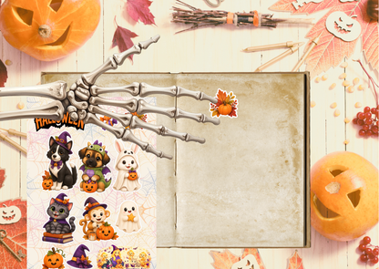 Halloween 2026 Karakters Stickervel – Decoratieve Halloween Stickers A5 & A6