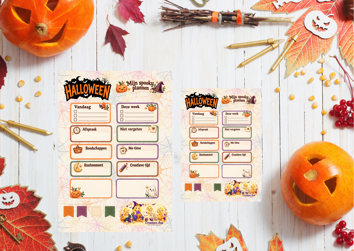 Mijn Spooky Plannen mat vinyl stickervel – A5 en A6