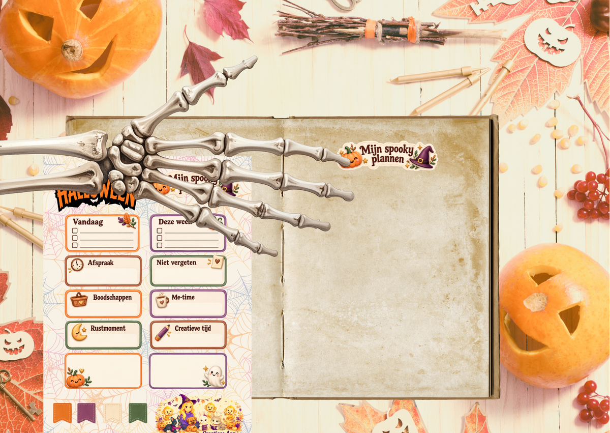 Mijn Spooky Plannen mat vinyl stickervel – A5 en A6