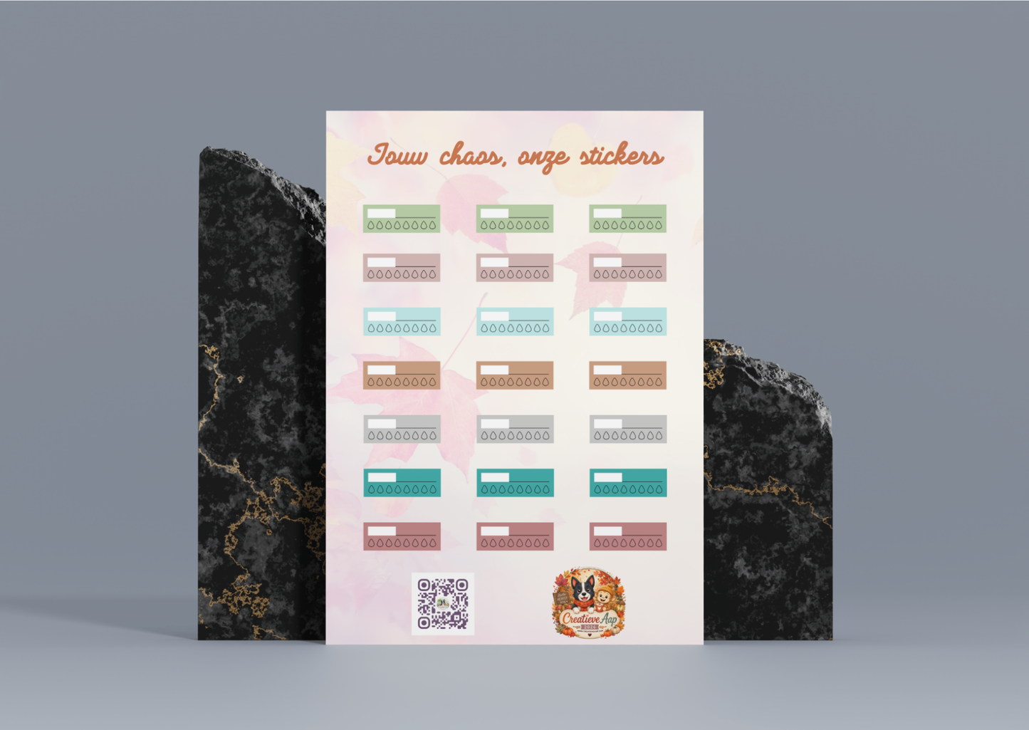 Herfst Checkbox Planner Vinyl Stickers | Checklist Stickers | A6 & A5 | Handmade | Creatieve Aap