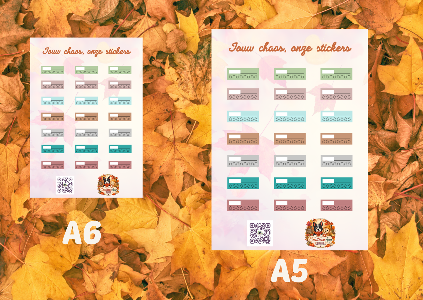 Herfst Checkbox Planner Vinyl Stickers | Checklist Stickers | A6 & A5 | Handmade | Creatieve Aap