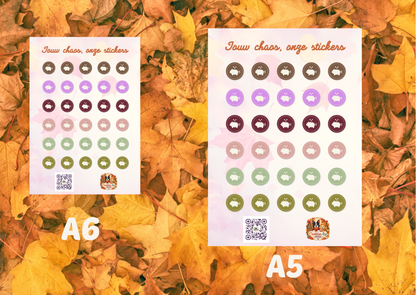 Herfst Spaarvarken Planner Vinyl Stickers | Budget Stickers | A6 & A5 | Handmade | Creatieve Aap