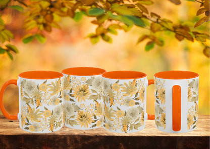 Herfst Fleurige Mok 330 ml | Keramische Koffie- en Theemok | Herfst Bloemen Design | Herfst Collectie 2026