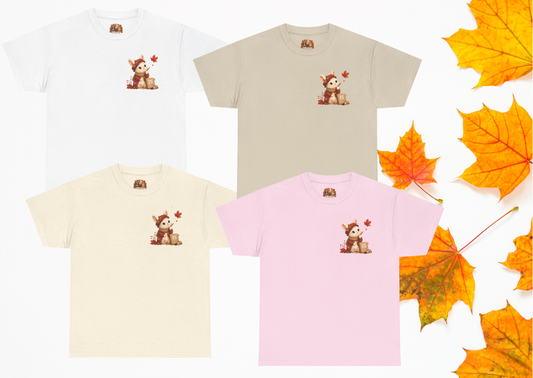 Maggie Cozy Planning Herfst T-Shirt – Dubbelzijdig Bedrukt | Unisex Heavy Cotton Shirt | Herfst Konijn