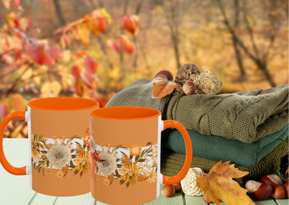 Herfst Pompoen Mok 330 ml | Keramische Koffie- en Theemok | Pompoen & Bloemen Design | Herfst Collectie 2026