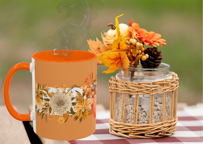 Herfst Pompoen Mok 330 ml | Keramische Koffie- en Theemok | Pompoen & Bloemen Design | Herfst Collectie 2026