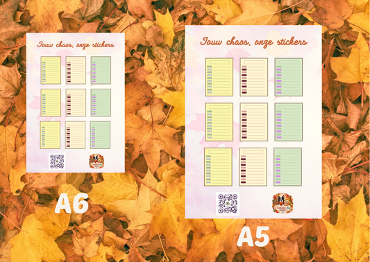 Herfst Afspraken Planner Vinyl Stickers | Planner Stickers | A6 & A5 | Handmade | Creatieve Aap