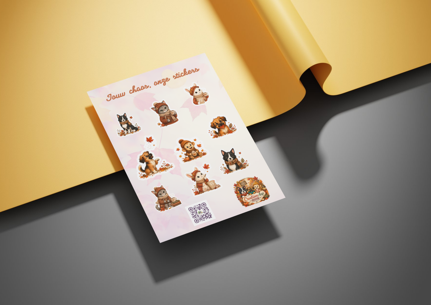 Herfst Creatieve Aap Planner Vinyl Stickers | Karakter Stickers | A6 & A5 | Handmade | Creatieve Aap