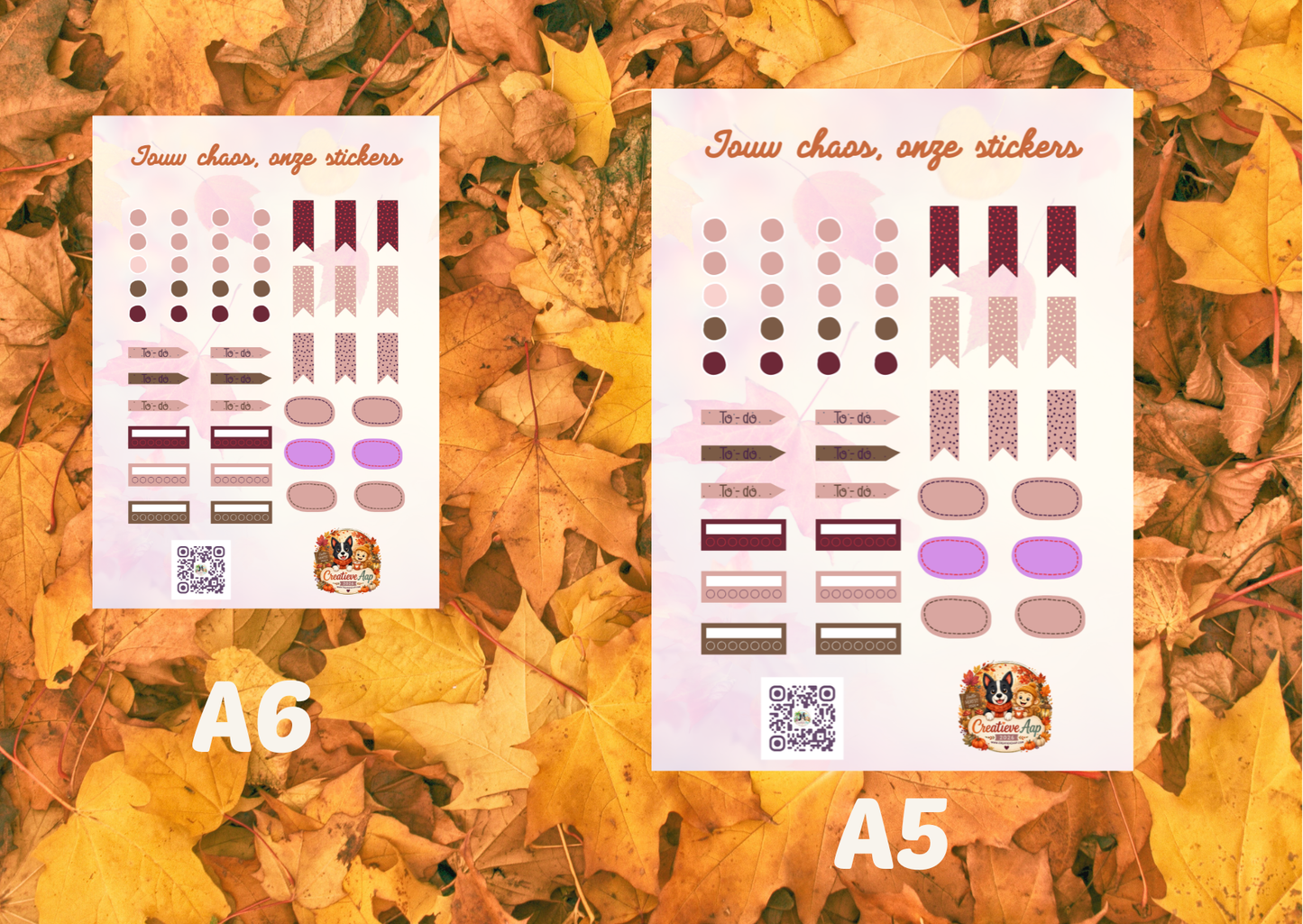 Herfst Planning Accessoires Planner Vinyl Stickers | A6 & A5 | Handmade | Planner Stickers | Creatieve Aap